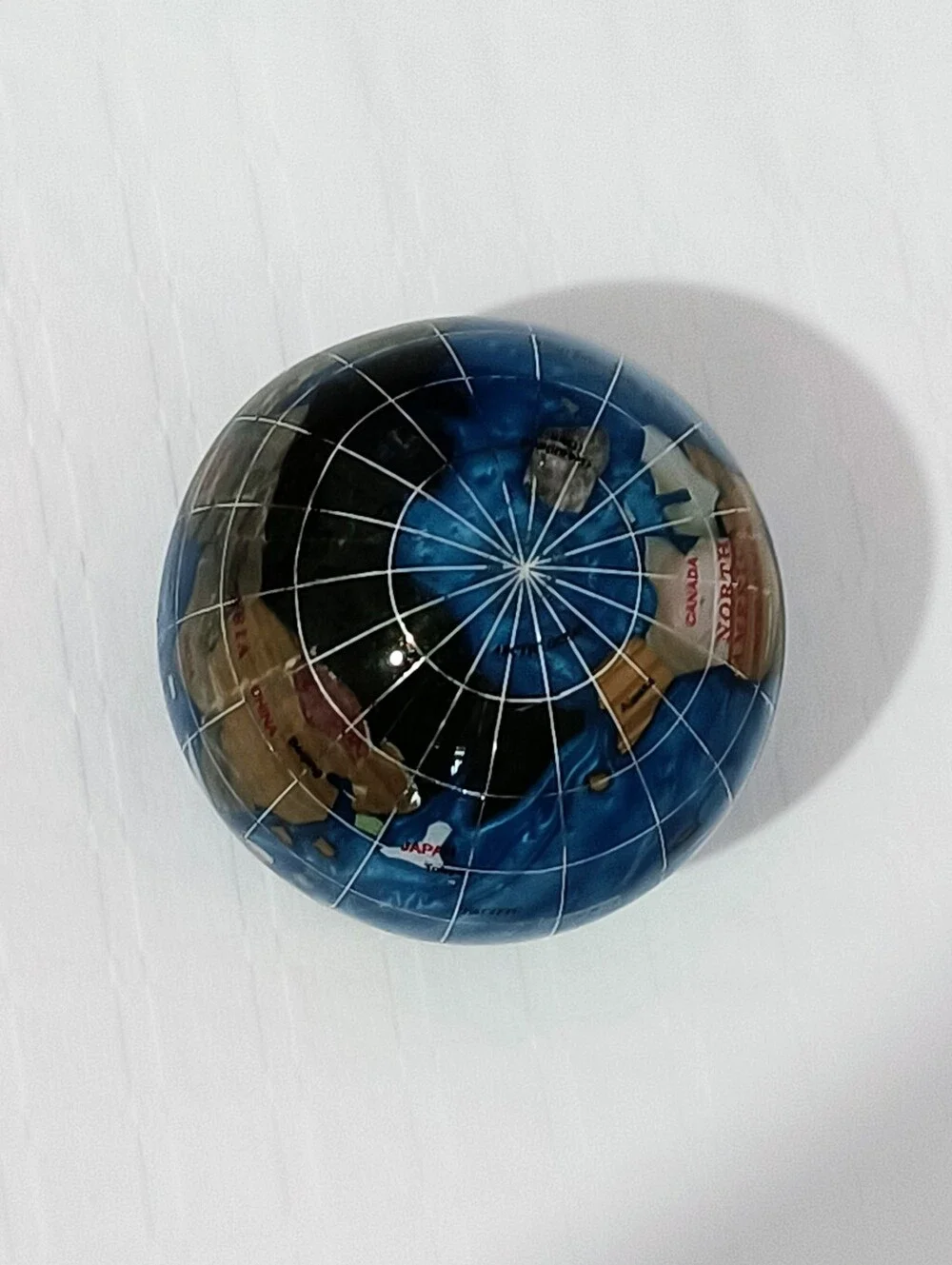 Semi Precious Gemstone World Globe Paperweight